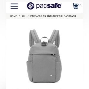 Pacsafe CX Anti-theft “PETITE” Backpack- Like NEW, Gray